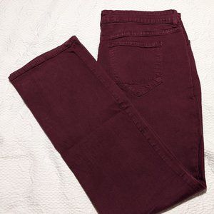 NYDJ Straight Stretch, Lift Tuck Technology Jeans, Wine,  Plus Size 18W